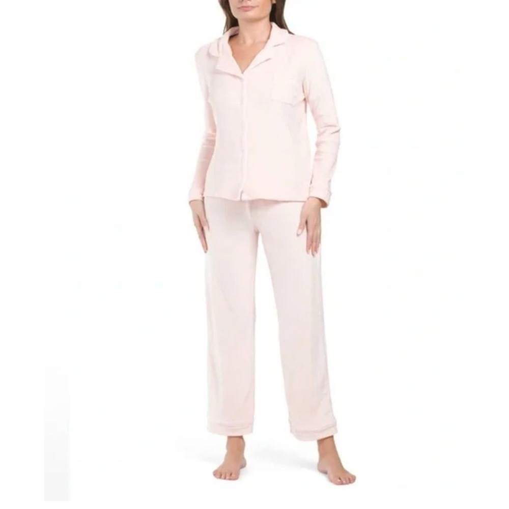 House of Harlow 1960 Rose Velour Knit Pajama Top Women's Medium Pink